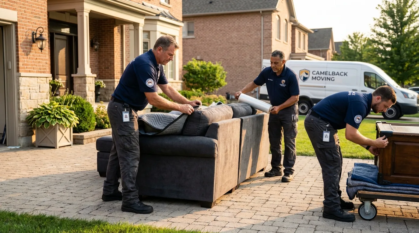 Large estate moving crew wrapping furniture in Waynesboro, GA