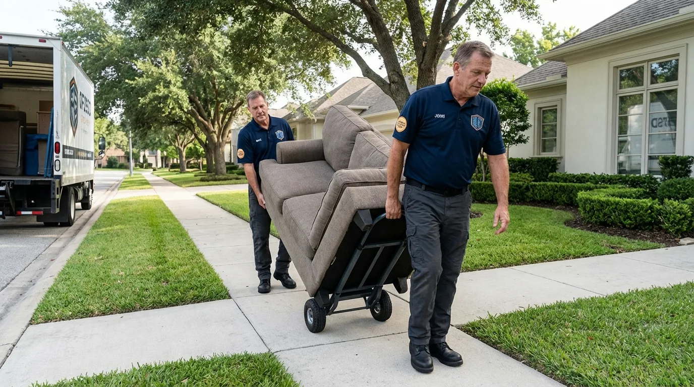 Local residential moving crew loading furniture in Waynesboro, GA
